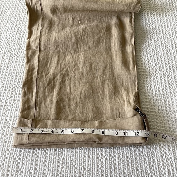 Anthropologie Natalia Linen Wide Leg Pants Women’s L High Waist Crop Boho Tan - Picture 14 of 16